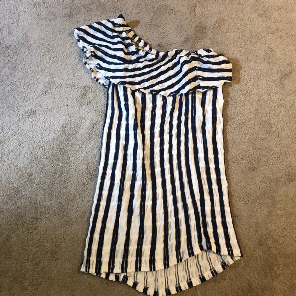 Maven west size large swimsuit coverup blue/white